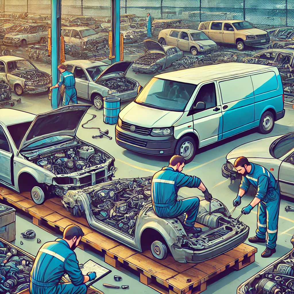 Motor wird für Recycling zerlegt